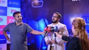 Muhammad Tahir Ashraf giving interview to media
